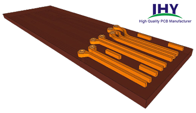 双面柔性电路由两层用电介质封装的铜层组成，通常与电镀通孔相连