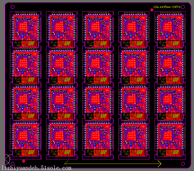 PCB半孔板拼板示例